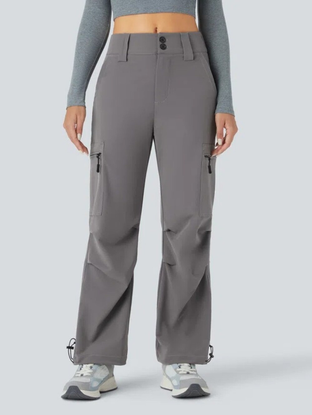 NWT Halara Mid Rise Zipper Pockets Casual Cargo Joggers Size XS
